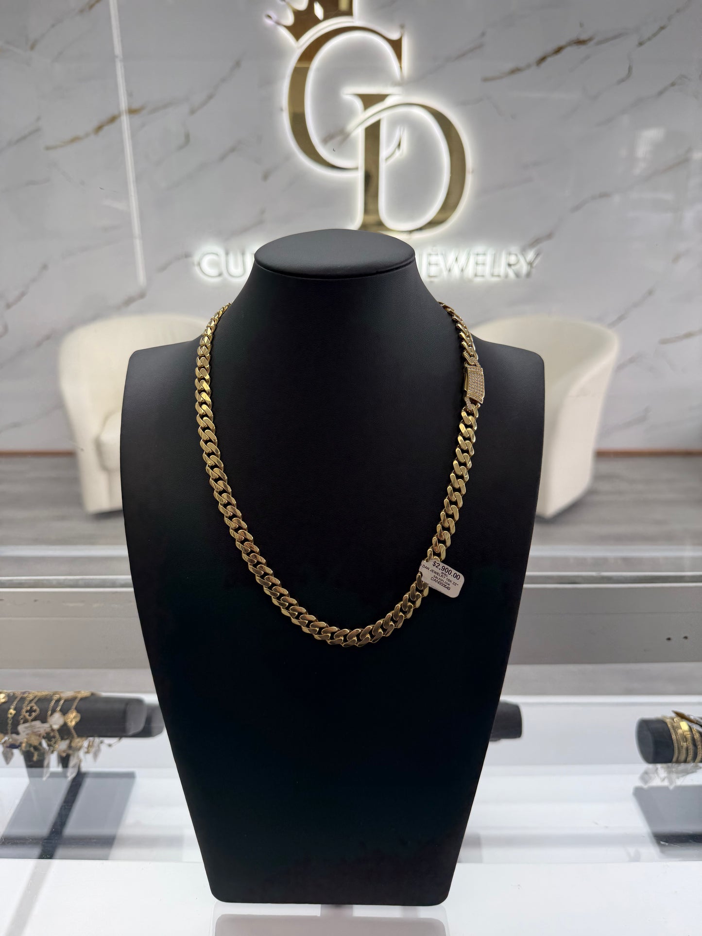 10k Yellow Gold Hollow Monaco Chain